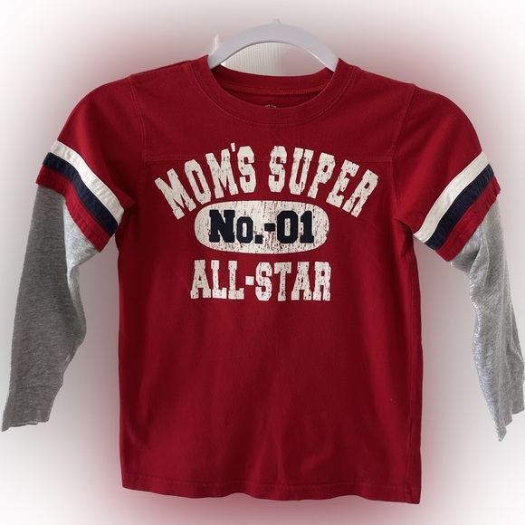 Boy’s Carter’s Long Sleeve “All-Star” Tee. Size 6. Color Red and Grey. - Picture 1 of 3